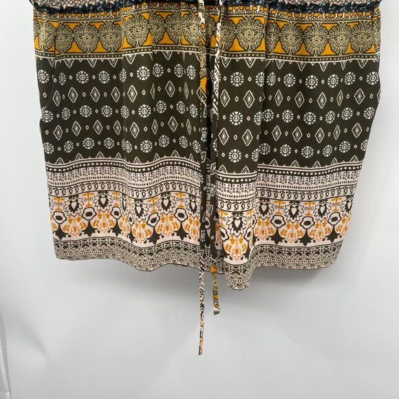 BCBG MAXAZRIA Womens Sleeveless Romper Cinched Waist Multicolor Print Small New - Picture 3 of 9